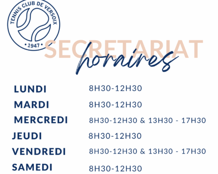 Horaires du secrétariat du 1er au 30 juin