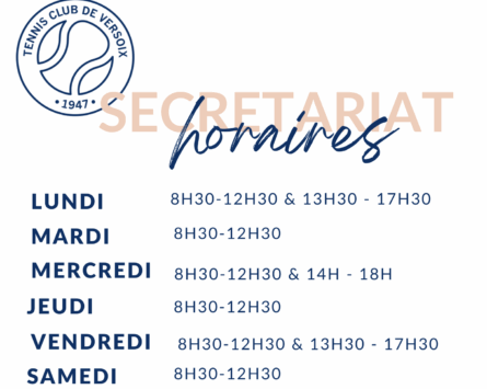 Horaires du secrétariat du 1er juillet