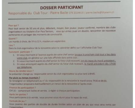 TPS – Club Tour été 2025 –  Dossier participants