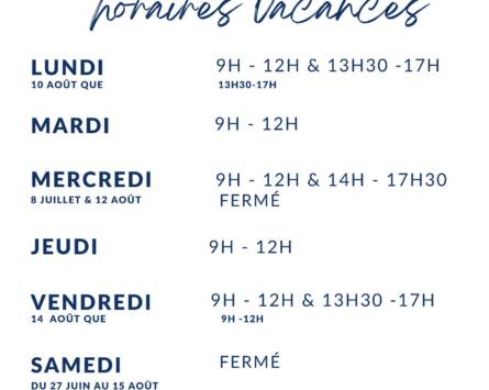 Horaires Vacances Secrétariat